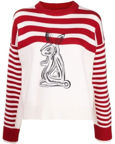 Ports 1961 Striped Long-sleeved Sweater - Red