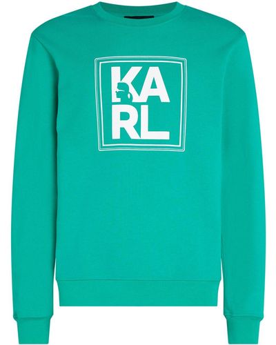 Karl Lagerfeld Logo-print Organic Cotton Sweatshirt - Green