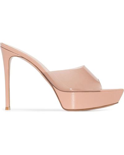 Gianvito Rossi Betty Pointed Platform Mules - Natural