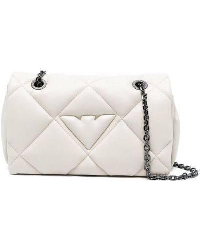Emporio Armani Logo-embossed Faux-leather Crossbody Bag - White