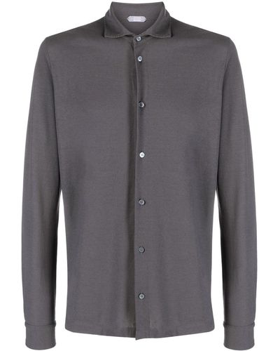 Zanone Long-sleeve Cotton Shirt - Gray