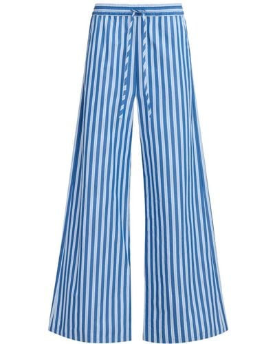Marni Striped Wide-leg Trousers - Blue