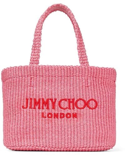 Jimmy Choo Strandtas Met Geborduurd Logo - Roze