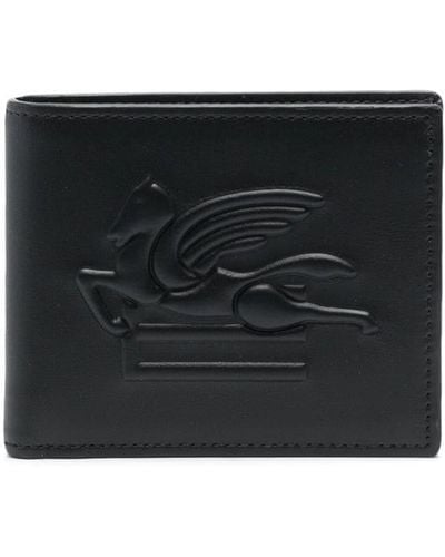 Etro Pegaso Motif-embossed Leather Wallet - Black