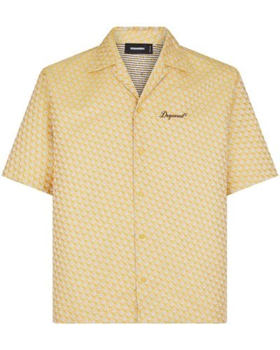 DSquared² Floral-jacquard Shirt - Natural