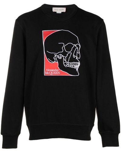 Alexander McQueen Sweatshirt mit Totenkopf-Print - Schwarz