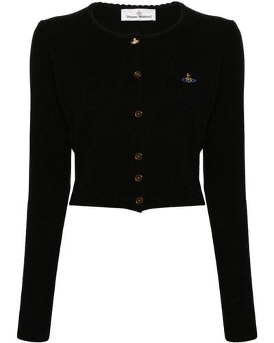 Vivienne Westwood Cardigan crop à motif Orb brodé - Noir