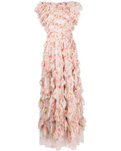 Needle & Thread Iris Genevieve Ruffled Gown - Pink