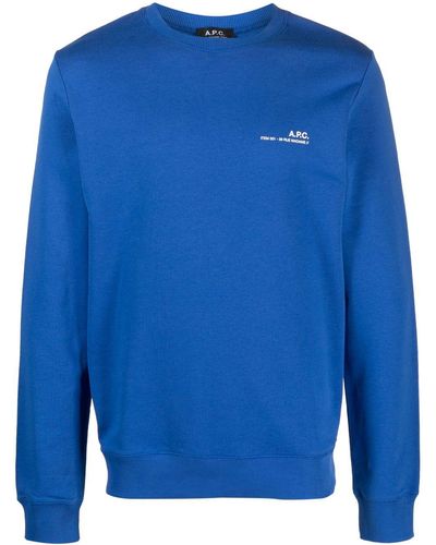 A.P.C. Item Logo-print Sweatshirt - Blue