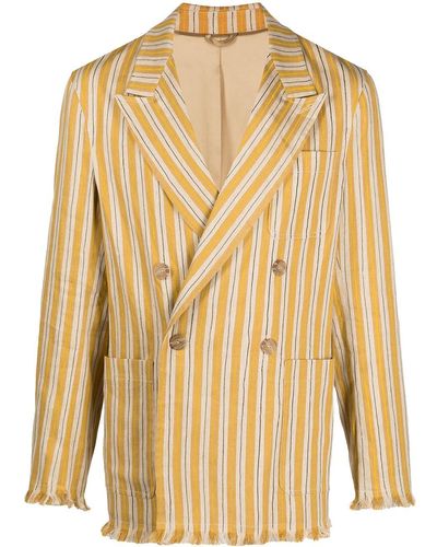 Cmmn Swdn Roar Unstructured Double-breasted Blazer - Yellow