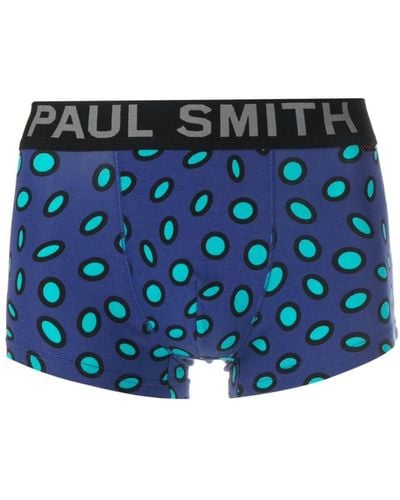 Paul Smith Slip imprimé à taille à logo - Bleu