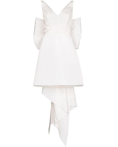 Carolina Herrera Oversize-bow Silk Mini Dress - White