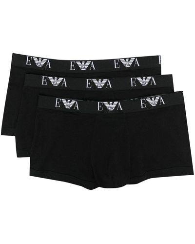 Emporio Armani Shorts mit Logo-Bund - Schwarz