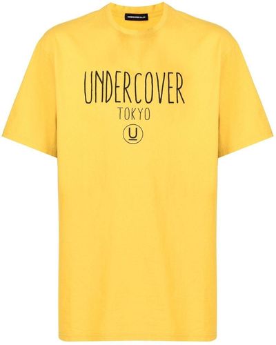 Undercover T-shirt en coton à logo imprimé - Jaune