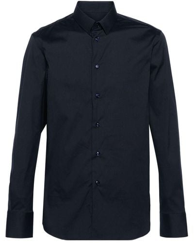 Emporio Armani Long-sleeve Cotton Shirt - Blue