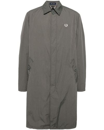 Fred Perry Logo-embroidered Car Coat - Grey