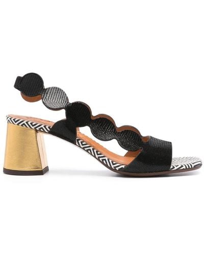 Chie Mihara 50mm Roka Leather Sandals - Black