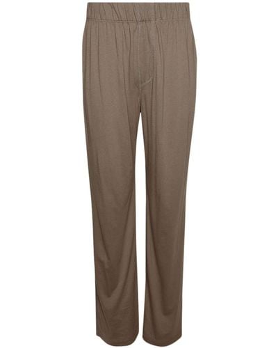 ÉTERNE Elasticated-waist Straight-leg Pants - Brown