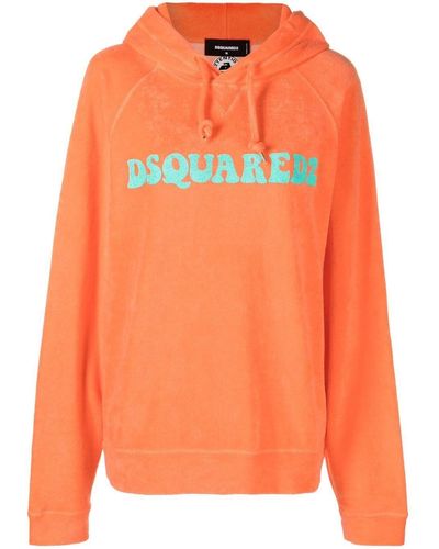 DSquared² Hoodie Met Logoprint - Oranje