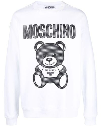 Moschino Sweater Met Logoprint - Wit