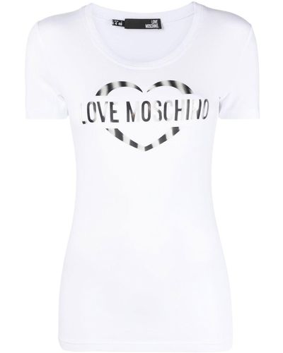 Love Moschino T-shirt à logo imprimé - Blanc