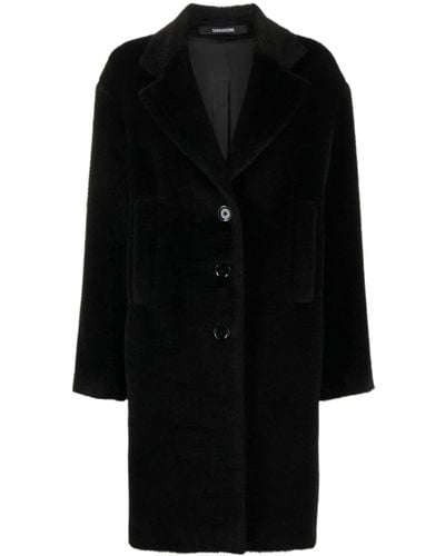 Tagliatore Single-breasted Alpaca Wool Midi Coat - Black