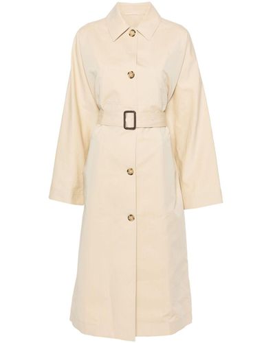 Totême Cotton And Silk Blend Trench Coat - Natural