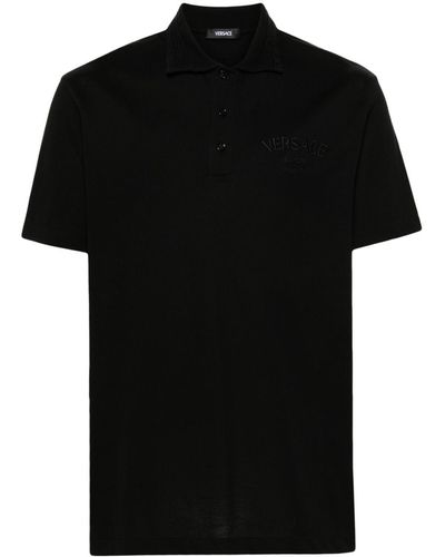 Versace Milano Stamp Polo Shirt - Black