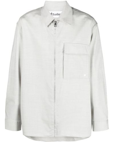 Etudes Studio Zip-up Long-sleeve Shirt - White