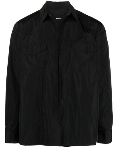 Styland Button-up Long-sleeve Shirt - Black