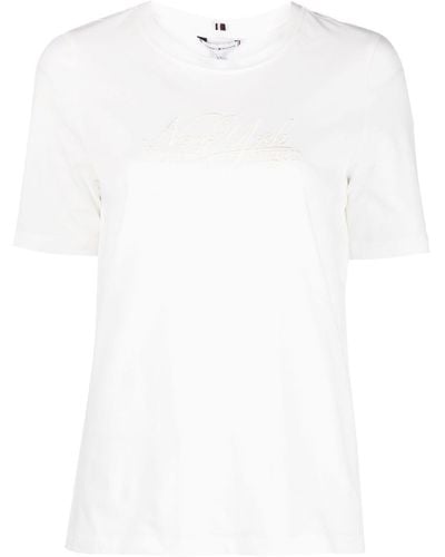 Tommy Hilfiger T-Shirt mit "New York"-Stickerei - Weiß