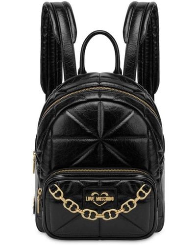 Love Moschino Quilted Faux-leather Bakcpack - Black