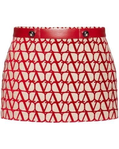 Valentino Garavani Toile Iconographe Mini Skirt - Red
