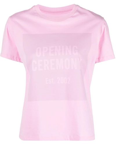 Opening Ceremony T-shirt con logo - Rosa