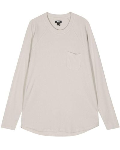 PAIGE Abe Sweatshirt mit Waffelstrick-Muster - Weiß