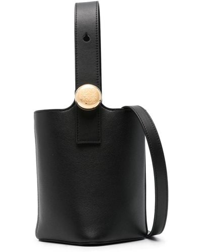 Loewe Mini Pebble Leather Bucket Bag - Black