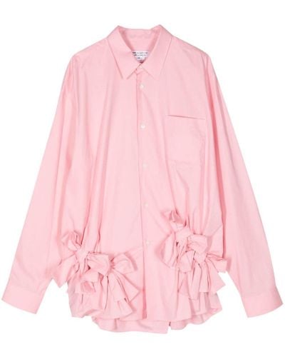 Comme des Garçons Camisa de popelina con detalles de lazos - Rosa