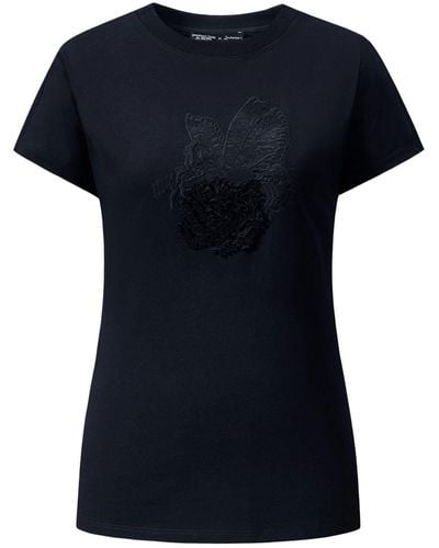 Shanghai Tang X Jacky Tsai Ruffled-appliqué T-shirt - Black
