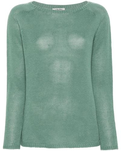 Max Mara Tricot-knit Linen Jumper - Green