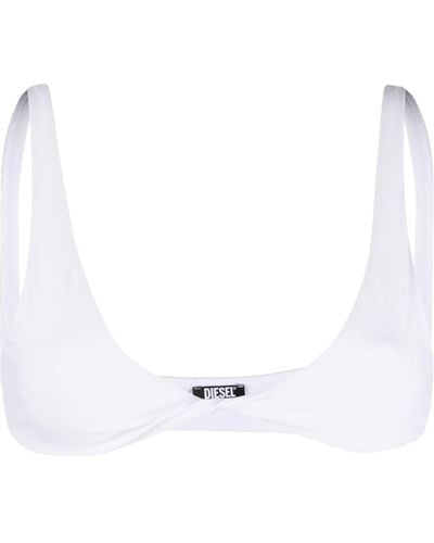 DIESEL Top de bikini Tara con diseño retorcido - Blanco