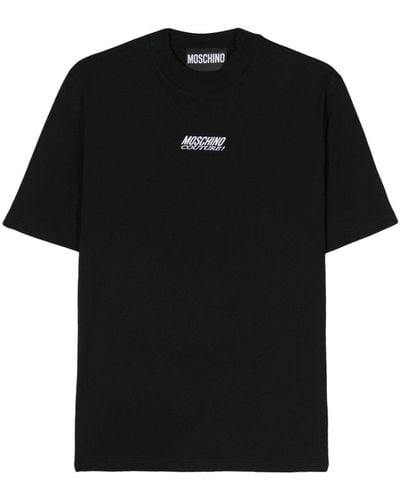 Moschino T-shirt en coton à logo brodé - Noir