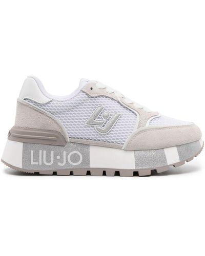 Liu Jo Amazing Glittery Mesh Sneakers - White