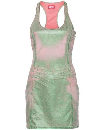 DIESEL De-arlyn-s Laminated Mini Dress - Green