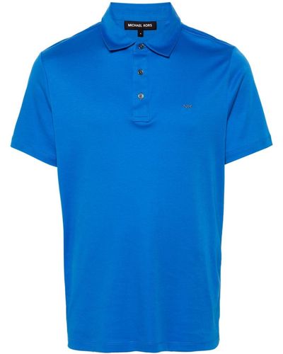 Michael Kors Logo-embroidered Jersey Polo Shirt - Blue