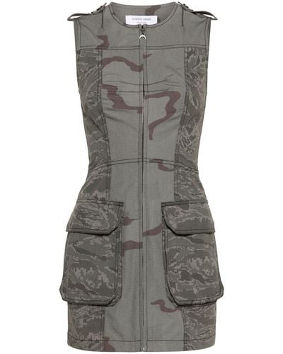 Marine Serre Mini-jurk Met Camouflageprint - Grijs