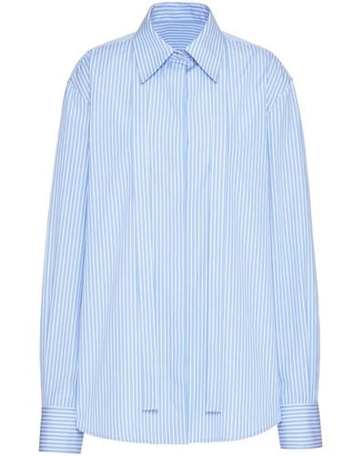 Valentino Garavani Striped Cotton Shirt - Blue
