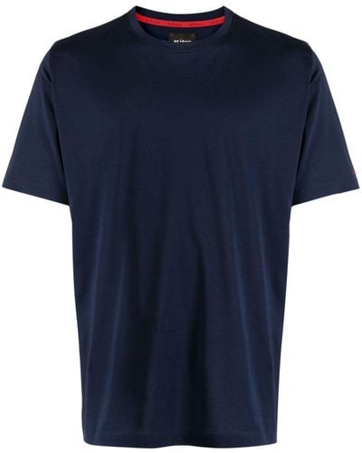 Kiton T-Shirt mit Logo-Stickerei - Blau