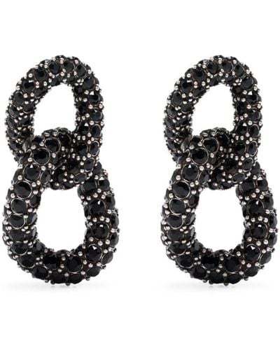 Isabel Marant Pendientes Funky Ring con detalles de cristal - Negro