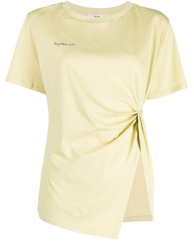 B+ AB Asymmetric Cotton T-shirt - Yellow