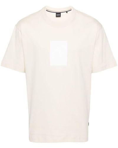 BOSS Graphic-stamp Cotton T-shirt - White